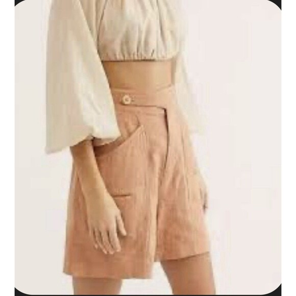 Free People Aloha Linen Blend High Rise Shorts Size 2 - Picture 1 of 9